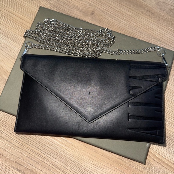 ALL SAINTS Crossbody Envelope Bag with Silver Hardware - Picture 2 of 6